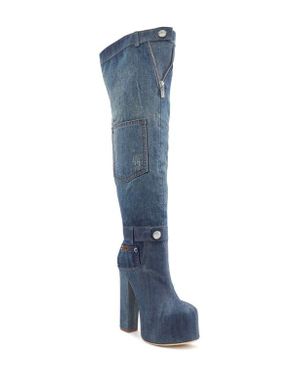 Zigi Mareah Over The Knee Platform Boot - Blue