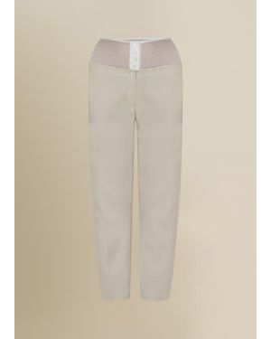 Contessa Mills Linen Laissez High-Waisted Stretch Pants - Natural