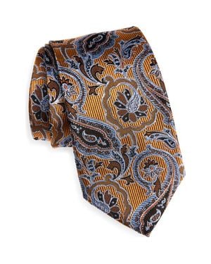 Nordstrom Floral Paisley Silk Tie - Orange