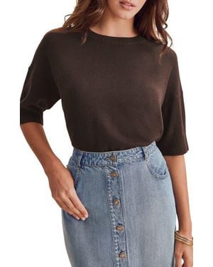 Splendid Georgie Short Sleeve Sweater - Black