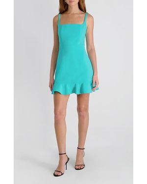 French Connection Whisper Square Neck Minidress - Blue