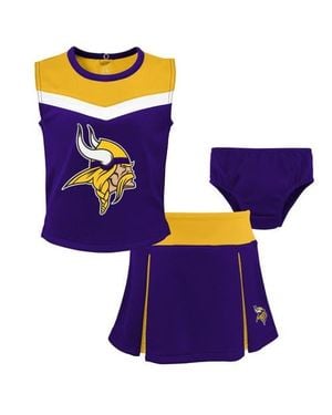 Outerstuff Girls Toddler Minnesota Vikings Spirit Cheer Three-Piece Cheerleader Set - Purple