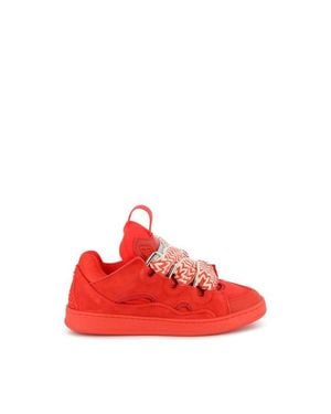 Lanvin Kids Curb Sneakers With Laces - Red