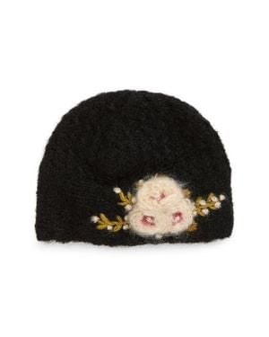 French Knot Mae Mohair Blend Cloche - Black