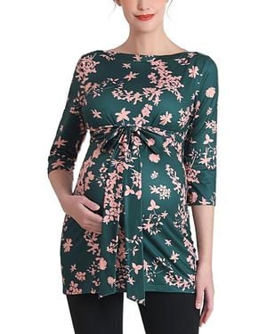 Kimi + Kai Aaira Boat Neck Maternity Top - Blue
