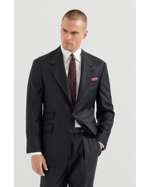 Brunello Cucinelli Super 150S Virgin Wool Four Season Batavia Cavallo Tailor Blazer - Blue
