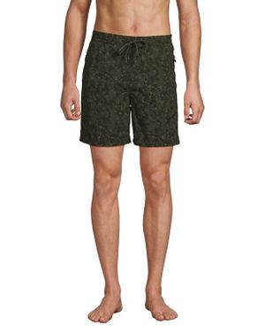 Lands' End 7 Inch Volley Hydroliner Swim Trunks - Green