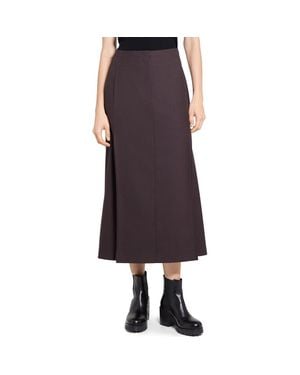 Theory Pleated A-Line Skirt - Brown