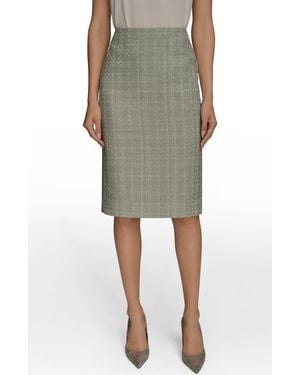 Donna Karan Tweed Pencil Skirt - Green