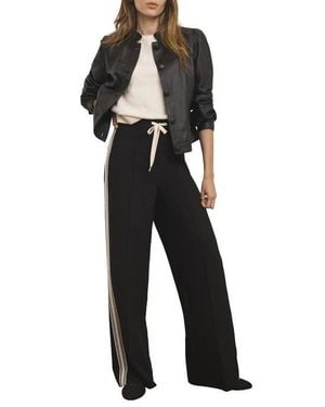 Mint Velvet Crochet Trim Wide Pants - Black