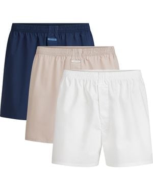 Skims Assorted 3-Pack Cotton Poplin Boxers - Blue