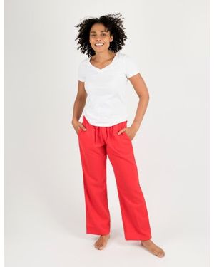 Leveret Cotton Flannel Holiday Pajama Pants - Red