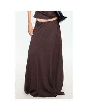 Lioness Halcycon Linen Blend Maxi Skirt - Brown