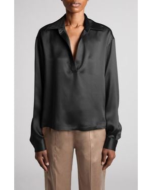 Tom Ford Silk Satin Polo - Black