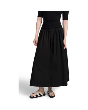 MARCELLA Throop Cotton Poplin Maxi Skirt - Black