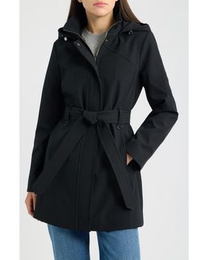 London Fog Belted Stadium Trench Coat - Black