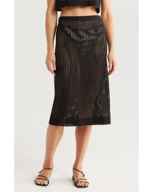 Solid & Striped The Sherry Cotton Eyelet Cover-Up Skirt - Black
