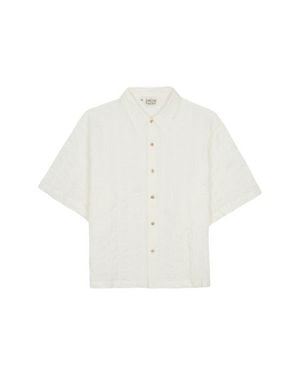 Brain Dead Twisted Piping Embroidered Cotton Button-Up Shirt - White
