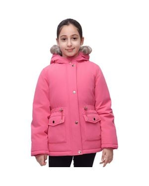 Rokka&Rolla Kids' Cozy Fleece-Lined Parka - Pink