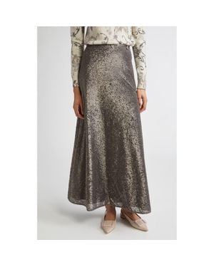 Herno Sequin A-Line Skirt - Brown