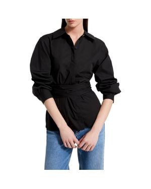 MARCELLA Ellory Ruched Sleeve Woven Shirt - Black