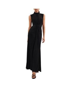 Reiss Daniella Drape Detail Sleeveless Gown - Black
