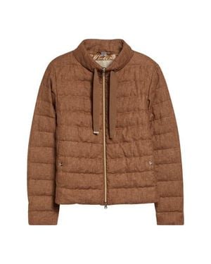 Herno New Linen Quilted Down Jacket - Brown