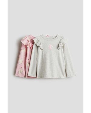 H&M 2-Pack Printed Jersey Tops - Multicolor