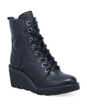 Miz Mooz Adrienn Leather Wedge Bootie - Blue