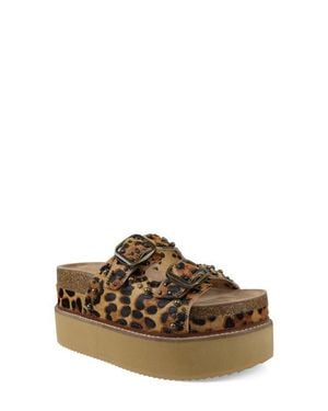Zigi Studded Platform Sandal - Brown