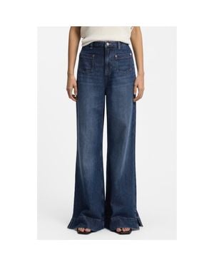 BOSS Marlene High Waist Wide Leg Flare Jeans - Blue