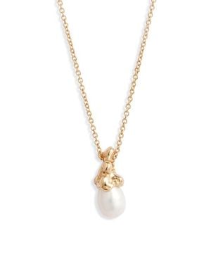 Faris Sophia Freshwater Pearl Pendant Necklace - Metallic