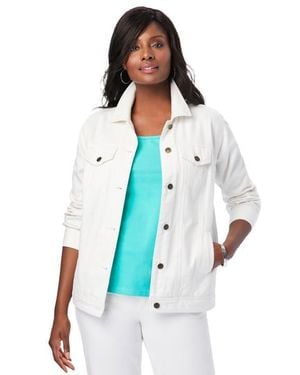 Jessica London Classic Cotton Denim Jacket - White