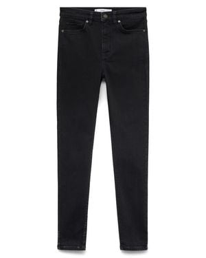 Mango High Waist Ankle Skinny Jeans - Black