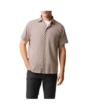 Rodd & Gunn Nelson Creek Neat Floral Print Short Sleeve Cotton Button-Up Shirt - Black
