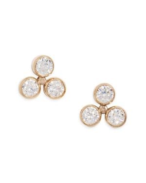 Nashelle Cubic Zirconia Stud Earrings - Metallic