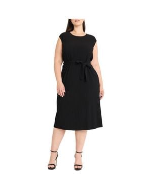 Maggy London Ribbed Midi Dress - Black