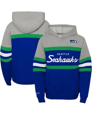 Mitchell & Ness Youth Seattle Seahawks Throwback Head Coach Pullover Hoodie - Blue