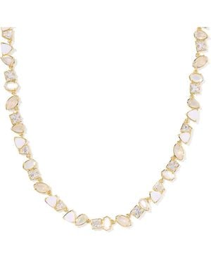 Kendra Scott Isabelle Crystal & Mother Of Pearl Tennis Necklace - Metallic