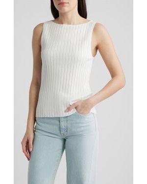 Bernardo Bateau Neck Rib Tank - Blue