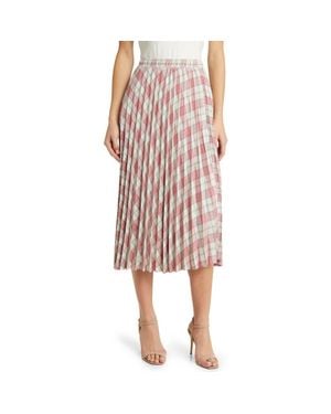 NIKKI LUND Robin Pleated Midi Skirt - Pink
