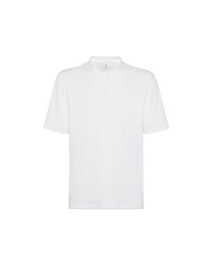 Brunello Cucinelli Henley Collar T-Shirt - White