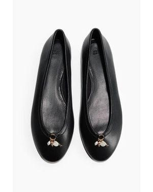 H&M Charm-Detail Ballet Flats - Black