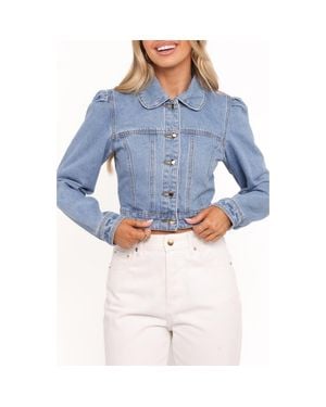Petal & Pup Faun Denim Crop Jacket - Blue