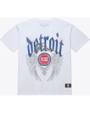 Mitchell & Ness Detroit Pistons Old English Classic T-Shirt - White