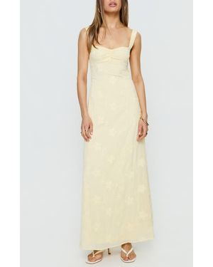 Princess Polly Maisone Floral Embroidered Maxi Dress - Natural
