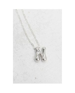 Emerson & Oliver Small Paperclip Necklace With Letter Charm - White
