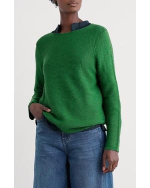 Seasalt Cornwall Makers Rib Organic & Recycled Cotton Sweater - Green