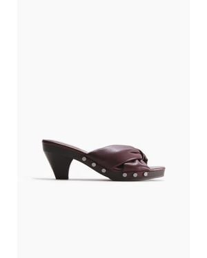 H&M Heeled Clog-Look Sandals - Red