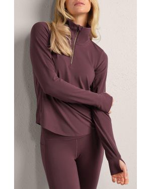 Rhone Course To Court Long Sleeve Quarter Zip Top - Purple